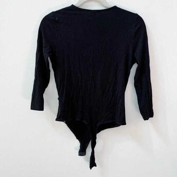 ASOS Womens Black V-Neck Long Sleeve Bodysuit Sz 8 US - Picture 4 of 8
